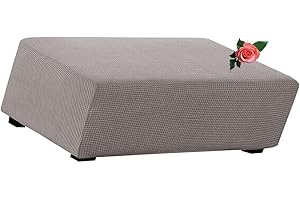 MeRcri Hockerbezug rechteckig Samt Jacquard Husse Überzug Bezug für Ottomane Fußbank Stretch bezug hocker Bezug für Ottomane (Color : #3, Size : 90x70-85cm)