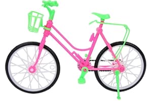 ZERODIS Girls Miniature with Basket, Plastic Simulation Mountain Bike Toy Kids Play House Gifts Decors for Doll Outdoor Accessories