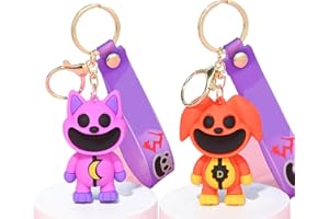Atsmoce®2 Pzs Llavero con Smiling Critters Figuras, Figura Acción Critters Sonrientes, Catnap e Dogday Figuras Keychain para Llave/Mochila, Regalos para Jugadores y Aficionados (A)
