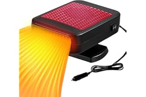 CHUANKEFANXING Calentador portátil para coche de 12V y 200W, calentador para coche con enchufe para encendedor, ventilador de calefacción y refrigeración rápida 2 en 1, desempañador de parabrisas para coches, SUV