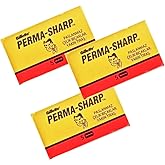 Perma-Sharp Double Sided Razor, Stainless Steel, 3 Boxes x 5 Pieces, Total 15 Razors for Wet Shaving