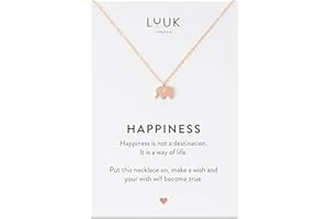 LUUK LIFESTYLE Collane per donne e ragazze in acciaio inossidabile con ciondolo, gioielli alla moda per l’estate, per le vacanze o la vita quotidiana, idea regalo trendy per lei, argento, oro e rosa