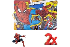 ILS I LOVE SHOPPING SPIDERMAN | 2 pezzi Tovaglietta Americana Plastificata Sottopiatto per colazione e pranzo Bambini SPIDER-MAN