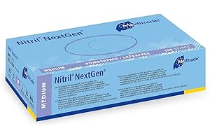 MEDITRADE NextGen®, Nitrile Examination Gloves, Medium, N/S, P/F, Blue, x100