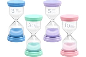 HQCM Reloj de Arena, 3/5/10/30 Minutos, Juego de Temporizador de Cristal/Reloj para los niños Dar Limpieza de los Dientes, aulas, Juegos, Oficina, decoración Cocina
