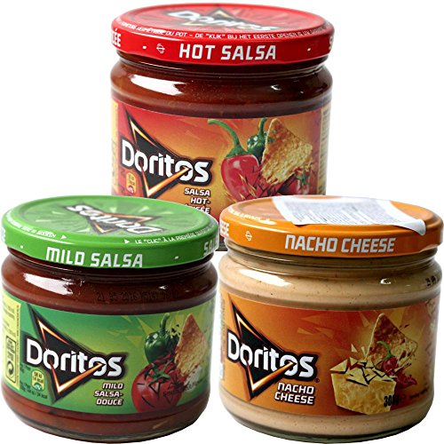 Doritos Nacho Chips Dip Sauce Testpaket Nacho Cheese 300g (Käse Dip), Mild Salsa 326g, Hot Salsa 326g