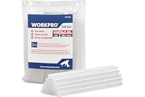 WORKPRO Lot de 100 Bâtons de Colle Chaude 200 x 11mm, Bâtonnets de Colle Transparents Universels pour Pistolet à Colle Chaude, Idéal pour Bricolage, Artisanat, Loisir