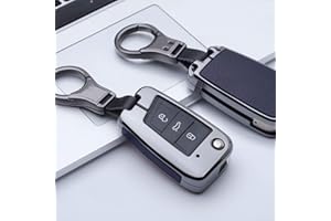 ‎ONTTO ontto Autoschlüssel Hülle für VW Golf 7 MK7 Polo T-ROC Tiguan Skoda Superb Octavia Seat Leon Fernbedienung Cover Zinklegierung Schlüsselhülle Schlüsselanhänger Schlüssel Schutz Etui-Schwarz blau B