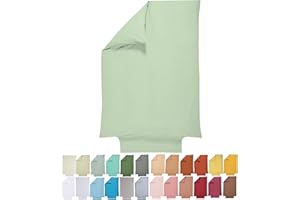 P'tit Basile - Baby Bettbezug 100x135 cm 100x140 cm für Kinderbetten - 100% Bio-Baumwolle - Mandelgrün - Hochwertige und Pflegeleichte - Zertifiziert ohne Schadstoffe Babybett Wiege 60x120 70x140 cm