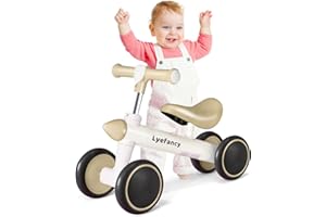 Lyefancy Balance Bike for 1-2 Years Old, Baby Ride-On Toys First Bike for Girls Boys, Toddler Balance Bike 4 Wheels Infant Bike, Baby Walker Bicycle Birthday Gifts for Toddlers