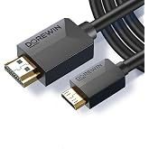 Coverzone Micro HDMI to HDMI Kablo 2 Metre Altın U&ccedil;lu Y&uuml;ksek Hızlı 1080P 4K Destekli G&ouml;r&uuml;nt&uuml; ve Ses Aktarım Kablosu Kamera Ta