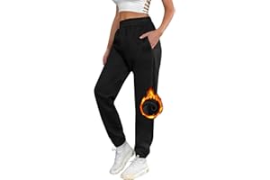 UMIPUBO Mujer Pantalones Casuales de chándal Pantalones Cálidos Pantalones Cintura Alta Elástico Cordón con Bolsillos Deportivos Joggers para Yoga Fitness