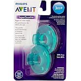 Avent Soothie Pacifier, Made in USA, Suitable for Ages 3 Months, Green, Set of 2