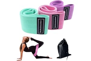 TPZORJX Fasce elastiche Fitness Antiscivolo e anti strappo in Tessuto – Set 3 Bande Elastiche con 3 Livelli di Resistenza per Glutei,Gambe e Fianchi – Ideali per Allenamenti Casa,Yoga,Pilates