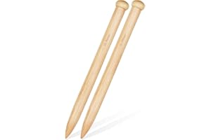 Aeelike Jumbo Knitting Needles 25mm, Thick Wooden Knitting Needle 35cm Long, Huge Bamboo Knitting Pins for Chunky Yarn, Giant Knitting Needles for Heavy Blankets, Extra Large Chunky Knitting Needles