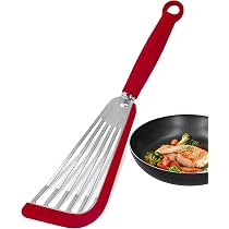 Fischspatel Aus Edelstahl – 2 Stück Gebogene Wendeschaufeln Für Grill, Pfanne & Omeletts – Rutschfester Griff