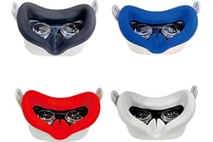 YUXIMAOYI 4Pcs VR Silicone Face Pad Cover Replacement for Oculus Quest 2 face Cushion Cover Sweatproof Lightproof VR Accessories(Black+Grey+Red+Blue)