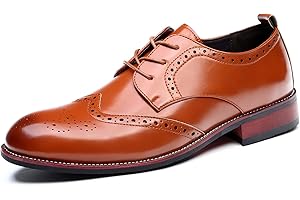 Remxi Mens Formal Shoes Leather Lace Dress Shoes Classic Mens Brogue Derbys Fashoin Wedding Party Oxford Shoes