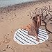 Produktbild Zanasta XXL Stranddecke 140 cm Outdoor Große Runde Strand Decke und Handtuch für Camping, Strand und Freizeit, Picknickdecke Tuch mit Mikrofaser, Mandala Weiß mit schwarzen Streifen