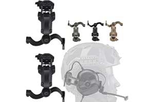ZHONGREN Schneller Helm ARC Schienenadapter Taktische Abholung Headset Aufhängung Kopfhörer Halterung Multi-Winkel-Drehung für Ops Core ARC & Team Wendym-LOK Schiene, Jagd Ohrenschützer Unterstützung