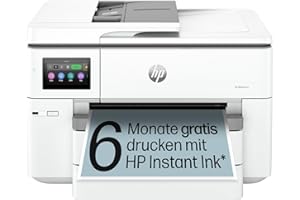 HP OfficeJet Pro 9730e A3-Multifunktionsdrucker, Drucken, Scannen und Kopieren bis A3, 6 Monate gratis drucken Instant Ink inklusive, Fax, WLAN, LAN, Duplex, Airprint, Grau-Weiß