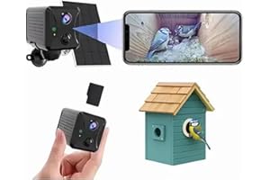 GENERIC Solar WiFi Bird Box Camera – Wireless Garden Nest Camera with Night Vision, App Control & 32GB SD Card – Solar Powered HD Live View for Birdhouses