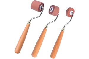 BANLTRE Rubber Brayer Roller for Printmaking, Ideal for Anti Skid Tape Construction Tools, Print,Craft Stamping Brayers for Wallpapers and Scrapbooks (1 CM+2 CM+3 CM)