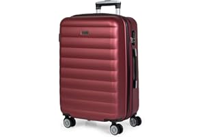 ITACA - Valise Moyenne - Valise Soute Avion Rigide 4 roulettes - Valise De Voyage Résistante en Matériau ABS - Valise Ultra Légère avec Cadenas à Combinaison 71260, Couleur Grenade