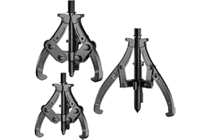 HERLLD 3 Jaw Gear Puller 3‘’ 4‘’ 6‘’, 2/3 Leg Bearing Removal Tool with Reversible Jaws for Gears Pulley Flywheel Bearings, Gear Extractor Tool 1.1t/1.6t/3.0t (3-Piece Set)