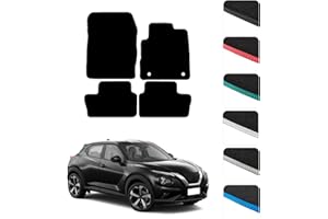 GCM - Car Floor Mats for Nissan Juke 2019 To Present Full Coverage Floor Protection - Anti Slip & Fit Car Mat with Clips Easy to Clean Car Carpet for All-Weather (Black Edging, Carpet)