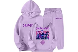 Generico Tuta Ragazze K-Pop D-Demon H-Hunters Felpa con Cappuccio e Pantaloni 2-13 Anni Completo da Jogging Set da 2 Pezzi Anime Stampa Tute da Sportiva Completi Tracksuit