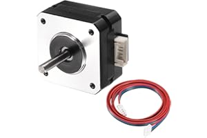 sourcing map 1 Pcs Nema 17 Stepper Motor 42x42x23MM Bipolar 1A/4.5V 0.1N.M 42 Motor 2 Phase Servo 1.15 Degree 4-Lead with XH2.54 Cable and Connector for 3D Printer CNC Machine DIY