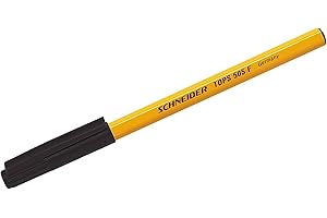 Schneider Przybory piśmiennicze długopis Tops 505, model nasadki, F, czarny, kolor trzonka: żółty