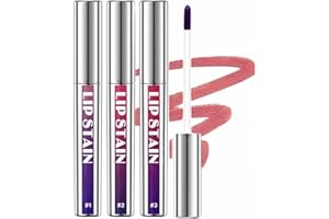 KTOULER Lip Liner Stain Set,Peel off Lip Stain Long Lasting Waterproof,Peel Off Lip Liner Tattoo Nude Red Pink Velvet Matte Lip Stains for Women (3 Colors, 1 count (Pack of 3))