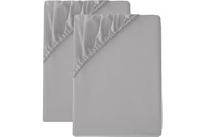 VICTORIA & CARTER 2 Pack Small Double Fitted Sheet (30cm) - 4ft Ultra Soft Microfibre Bed Sheets, Breathable, Shrink and Fade Resistant, Easy Care for Small Double Beds (Small Double/4ft, Silver)