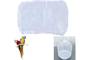 LICHUANUK 1pcs Vogelkäfig Abdeckung,Einstellbar Vogelkäfig Abdeckung,Vogelkäfig Abdeckung Käfig mit Sternenmuster,Geeignet für Vogelkäfige mit einem Umfang von 116-170 cm,Weiß