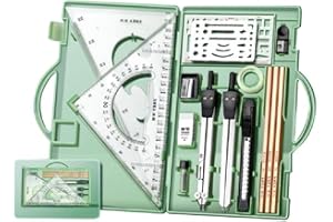 Frotox Architect Set Professional Geometry Set 18 Compass And Protractor Set Drafting Tool Drawing Stencil Interior Design Tool