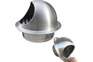 DUCHUNSHENG Griglia Di Ventilazione A Sfiato Per Bocchette Di Scarico Resistente Alle Intemperie, Cappuccio A Griglia Di Aerazione Rotonda In Acciaio Inox Esterno, Cucina Presa Di Ventilazione A Parete