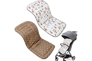 KBIBCK Baby Pushchair Seat Liners, Baby Stroller Liner Pad Seat, Stroller Seat Cover, Universal Double-Sided Pram Seat Liner, Pram Liner Universal Fit for Toddler Infant, 78 x 33 cm (Jungle Animals)