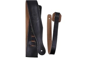 Candora Leather Guitar Strap for Electric/Acoustic/Bass Guitar-Classical Bass straps- Black