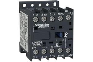 Schneider Electric, TeSys K contactor - 3P - AC-3 <= 440 V 9 A - 1 NO aux. - 24 V DC coil, LP4K0910BW3