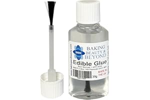 Baking Beauty and Beyond Professional Food Grade Edible Glue - Multi-Function, Super Strong, Pro Bakers Choice Glue Perfect for Icing, Sugarcraft, Baking, Food Craft, and Cake Decorations, (30gm)
