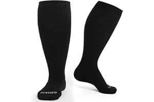 PUTUO Chaussettes de Contention Gros Mollet: Bas de Contention Grande Taille en Bambus-Viskose pour Femme Hommes — Chaussettes de Compression Mollet Large pour Avion Voyage Grossesse 1 paires