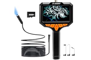 Svbony SM501 Telecamere di Ispezione Staccabile, HD IPS 4,3'' Telecamera Endoscopica, Ripresa di Video e Immagini, Scheda TF da 32G, Telecamera a Serpente Impermeabile IP67 con 8 luci LED