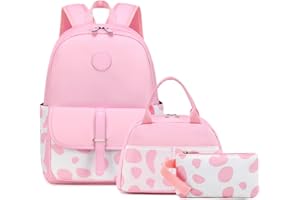 SUNBORLS Teen Girls Cute Backpack with Lunch Bag Pencil Bag Set Travel Laptop Backpack He Is Also Back To School Backpacks