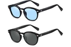 SHEEN KELLY Gafas de sol redondas vintage para mujer, estilo Johnny Depp, coloridas gafas de verano transparentes con lente tintada capitán pirata