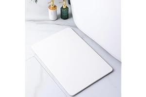 Pure 4Home Alfombra Diatomita Baño 40x30 – Secado Rápido, Antideslizante y Antibacteriana – Alfombrilla Piedra Diatomita Super Absorbente – Alfombrilla Diatomita - Stone Bath Mat (Blanco)
