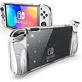 Mumba Case for Nintendo Switch OLED 2021, [Thunderbolt Series] Protective Clear Cover with TPU Grip Compatible with Nintendo 