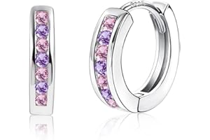 ASH'S CHOICE Silber 925 Ohrringe Chunky Klobige Creolen - Kleine Knorpel Huggie Dick Leicht Breit 14K Gold GlitzerCreolen mit Zirkon Sterne Mond Schmetterling für Damen Mädchen