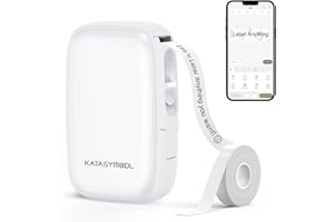 SUPVAN E16 Bluetooth Label Maker Machine with Tape, Continuous Waterproof Label, App 40 Fonts and 600+ Icons, Mini Inkless Labeler for Home, Kitchen, School, Office Organization, White